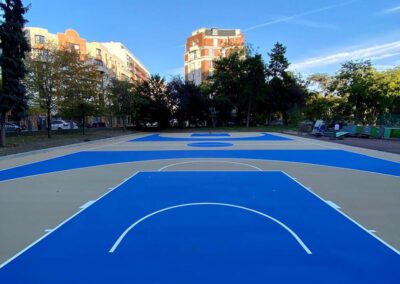 Terrain de basket en résine bicolore Paris 16 -ème
